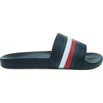 Tommy Hilfiger Men’s Pool Slides with Tommy Branding, Black (Black), 8