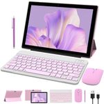 2 in 1 10 Inch Android 11 OS Tablet with Keyboard, Mouse, Case, Pencil, Tempered Film, 64GB ROM + 2GB RAM, Dual Camera 8MP Quad-Core Processor, Battery
