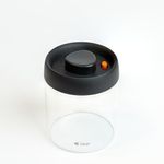 DAUH Vacuum Container | Airtight Sealed Canister - Stackable Food Storage - Coffee Bean Storage – Medium Glass - Black - 0.8L…