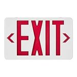 Maxxima Single or Double Face LED Exit Sign, Hardwired Red Letter Emergency Exit Light with Battery Backup for Business, 120/277V, Damp Locations