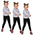 FUTURO FASHION 3 Pack Black Leggings Girls Children Full Length Plain Cotton Leggings Cycling Casual Wear Infant Trousers Leggings Solid Tights Pants for Kids Black 4 Years Child