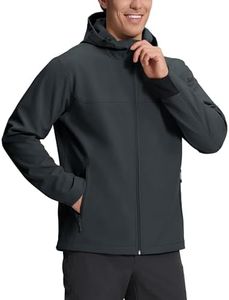 Pioneer Camp Men's Lightweight Softshell Waterproof Jacket Hooded Fleece Lined Windbreaker Rain Shell Jackets Hiking Outdoor