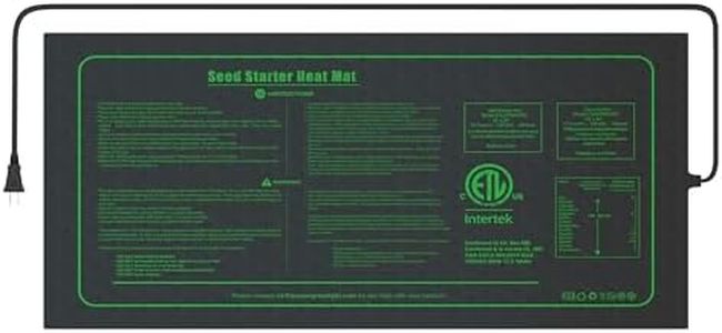 iPower Upgrade 10" x 20" Durable Waterproof Seedling Heat Mat with ETL Certified, Warm Hydroponic Heating Pad for Germination, Indoor Gardening, Brewing and Seed Starting