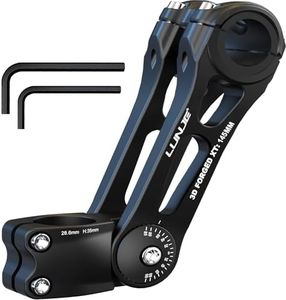 LUNJE Adjustable MTB Stem 31.8mm 80 Degree, 6061-T6 Forged CNC Aluminum, Sandblasted Matte Finish, Gear-Lock Anti-Flip Design, Laser Engraved, Fits Mountain/Road/BMX Bikes (31.8x145mm)