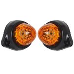 Allpartssource Side Marker Lights Set Suitable for Peterbilt Trucks Trailer Buses Lorry Heavy Vehicle (Amber)