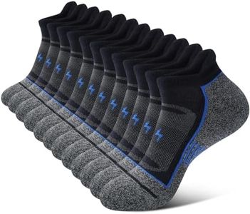 Cirorld Mens Ankle Running Socks, Athletic Cushioned Low Cut Moisture Wicking Cotton Short Sports Socks, 6 Pairs