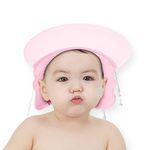 Sobebear Baby Bath Shower Hat Cap Baby Hair Wash Shampoo Shield, Shower Cap For Kids, Adjustable Hair Washing Visor Hat For Toddlers Kids, Water Protection Cap for Kids Ear & Eyes (1-5 Years) (Pink)