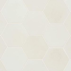 Bedrosians Celine 4" Hexagon Matte Porcelain Floor & Wall Tile, White (50-Pack, 4.68 SF)