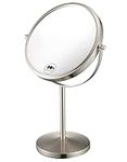 Magnifying Makeup Mirror, 8-Inch Double Sided Vanity Tabletop Mirror with 10X Magnification, Nickel Finished ALHAKIN