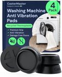 CasterMaster Universal Anti-Vibration Washer & Dryer Pads 4pc, Absorber Rubber Mats - Reduce Noise Prevent Walking, Vibration Absorber & Floor Protector, Anti-Slip Anti-Walk Fits All Washing Machines