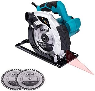 KATSU Circular Saw 185mm 7 Inch 1600W Electric Saw with Laser Guide and 2 Blades 24T/40T, for Woodworking Wood Soft Metal and Plastic Cutting 100793