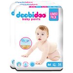 Doobidoo Baby Pants Diapers - Medium Size (112 Count) - All Round Softness with Bubble soft Top sheet and Anti leak side cuffs (7-12 kgs)