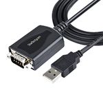 StarTech.com 3ft (1m) USB to Serial Cable with COM Port Retention, DB9 Male RS232 to USB Converter, USB to Serial Adapter for PLC/Printer/Scanner, Prolific Chipset, Windows/Mac (1P3FPC-USB-SERIAL)