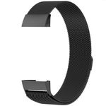 TASLAR Bands Band Metal Mesh Loop Adjustable Stainless Steel Magnetic Clasp Wristbands Compatible with Fitbit Charge 4 / Charge 4 Special Edition/Charge 3 / Charge 3 SE (Black)