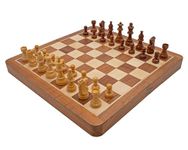 Deluxe Hardwood Folding Travel Magnetic Chess Set - 10 Inches