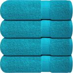 Infinitee Xclusives Bath Towels Set of 4 (70x140 cm) - 100% Cotton, Super Absorbent, Quick-Dry Towels for Bathroom, Spa, Gym & Hotel |Serene Teal|
