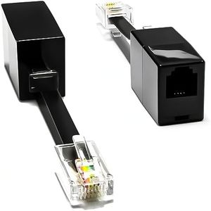 RetailAndBulk (2 Pack) Phone Line to Ethernet Adapter RJ11 Female to RJ45 Male for Landline Telephone Service