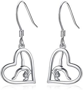 Gymnastics Gifts for Women Gymnast Stud Earrings 925 Sterling Silver Gymnastics Fashion Jewelry Birthday Christmas Gifts (Dangle earrings)