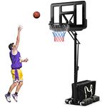 Goplus Portable Basketball Hoop Outdoor, 10FT Basketball Goal w/ 44'' Shatterproof Backboard, Easy Adjust Height, Fillable Base, Free Weight Bag for Teens Adults Driveway Backyard (8-10FT, 5-Level)