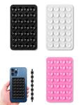 3 PCS Silicone Suction Phone Case (Reusable), Suction Phone Case, Content Creator Essentials, Hands-Free Mobile Accessory Holder Grip, for Mobile Phones, Hard Disk, Power Bank (Black, White, Pink)