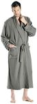 Cashmere Boutique: 100% Pure Cashmere Full Length Robe for Men (Color: Medium Gray, Size: Small/Medium)