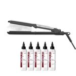 Cortex Professional Vapor Hair Straightener Flat Iron for Hair 1.25" Ceramic Premium Argan Infusion Steamliner - Dual Voltage Straightening Irons with 5x Argan Refill Bundle - Planchas De Cabello
