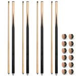 LOTKEY Pool Cue Stick,52" Pool Cue Set of 4 Billiard Cues Sticks for Professional,Pool Sticks for Adults 18oz House Bar with 13MM Leather Screw On Pool Cue Tips 12 Pieces