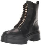 Sam Edelman Womens Lovrin Platform Combat Boot, Black Leather, 7.5