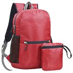 FATMUG Rucksack Travel Backpack For Camping, Trekking- Foldable, Light-Weight (25 L,Red), Medium