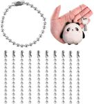 LYSAIMG 80Pcs Ball Chains,10cm Long 2.4mm Diameter,Adjustable Stainless Steel Ball Chains Connector Clasp for Keychains Tags, Jewelry Making and Pet Tags