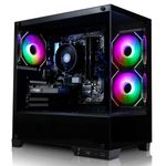ADMI Gaming PC, AMD Ryzen 7 5700X, NVIDIA RTX 5060 Ti 8GB GDDR7, DDR4 16GB, NVMe 1TB, WiFi, Charger RGB Case (Black), Windows 11