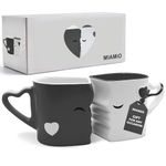 MIAMIO - Coffee Mugs/Kissing Mugs Bridal Pair Gift Set for Weddings/Birthday/Anniversary with Gift Box (Gray)