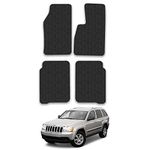 Car Mats for Jeep Grand Cherokee (2005-2010) Tailored Fit Rubber Floor Mat Set Accessory Black Custom Fitted 4 Pieces with Clips - Anti-Slip Backing, Heavy Duty & Waterproof