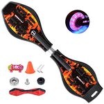 XUDREZ Rip Stick Skateboard, Compact and Lightweight Ripstick Deluxe Junior Caster Board in Amazing 8 Color, with Illuminating Wheels 360 Degree Casters for Kids Adults (G), One Size