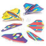 Baker Ross O48A Mini Space Craft Rocket Flying Gliders, for Kids Toys, Party Bag Fillers, Games and Prizes (Pack of 12), Assorted, 7 inch