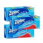 Ziploc Large Freezer Bags Easy Open Tabs Size 26.8 cm x 27.3 cm 3 Packs of 50 Net 150 Bags