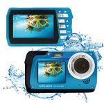 Easypix Aquapix 'Edge' Underwater Camera with Dual Displays, Waterproof to 3 m, Up to 48 MP Resolution, 16x Digital Zoom, 13 MP Sensor, Video up to 4K, Ice Blue