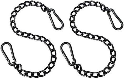 A AIFAMY Black Hanging Chair Chain with Two Carabiners, Steel Hanging Kits for Hammock, Punching Bags, Heavy Duty 330LB Capacity Indoor Outdoor (2 Chains)