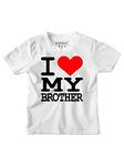 PrintEasy� I Love My Brother Cotton Round Neck Short Sleeves Unisex Kids White T-Shirts for Boys & Girls