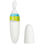 Itian 90ml Silicone Squeeze Bottle Baby Food Dispensing Spoon The Bottle Squeeze Feeder with a Spoon Newborn Toddler Infant Food Supplement (Green)