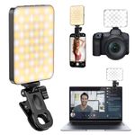 Selfie Light for Phone, 80 LED 3000mAh Rechargeable Clip Fill Video Light, 3 Modes,10-Level Brightness, Portable Clip on Light for Phone, Tablet, Laptop, Zoom Conference, Video and Live Stream(Black)