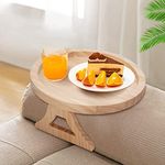 Sofa Arm Tray Table Foldable Sofa Arm Table Wood Sofa Side Table Portable Couch Armrest Tray for Remote Control Drinks Snacks Phone