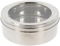 Cake Storage Tin Round Stainless Steel Kitchen Food Storage Canister Airtight See Through Lid Puri Dabba for Biscuits Cookies Cupcakes Goodies Baking Roti Chapati Keeper Box (No13 (Diameter: 22cm))