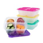 Bentgo Easyboxes 4-Compartment Snack Containers - 8-Piece Set with 4 Trays & 4 Custom-Fit Lids to Seal in Freshness - Reusable Food Storage & Meal Prep Bento BPA-Free Containers (Brights)