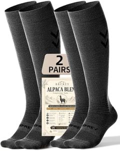 Bbfrey Soft Alpaca Compression Socks for Men & Women 18-25 mmHg - Microfiber Knit Alpaca Wool Socks for Hiking Travel Flying