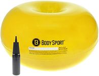 Body Sport Donut Ball, Yellow, 26 in. x 13.8 in. – Durable, Inflatable Exercise Ball for Balance & Stability Training, Yoga, & Pilates Workouts – Use in Home, Office, Gym, or Classroom