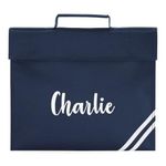 Bookbag Printed with Name - Perfect for school (Navy Blue Book Bag)