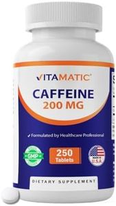 Vitamatic Caffeine Pills 200mg per Serving, 250 Vegetarian Tablets