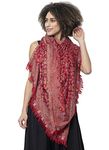 Weavers Villa Women's Shawl (Red), 100cm x 200cm