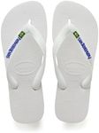 Havaianas Brasil Logo Men's Slippers, White,9/10 US Men - 11/12 US Women